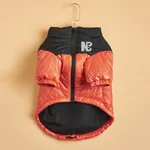 Fashion Dog Cotton Clothes Pet Reflective Autumn And Winter Warm Trendy Brand Jacket - Orange
