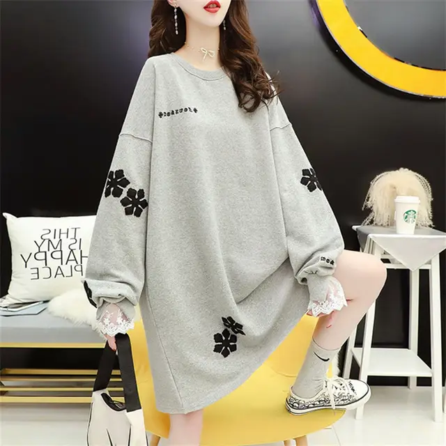 Lace Cuffs Gentle Wind Jacket Ins Tide Top Sweater Grey - Shop at LoveMi