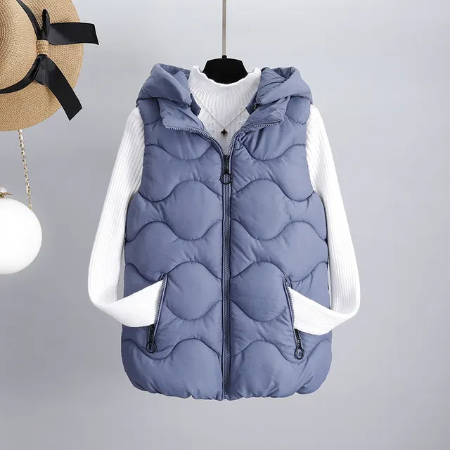 Cotton Vest Women's Self cultivation All match Sleeveless Waistcoat Blue - Shop at LoveMi