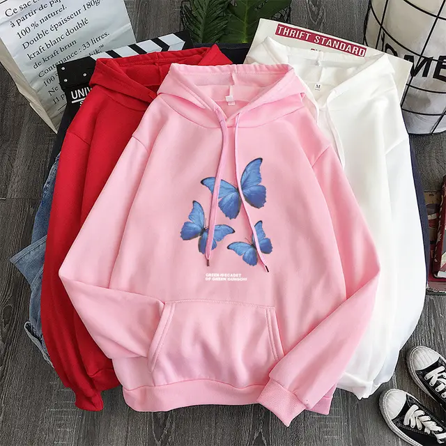 Spring And Autumn Plus Velvet Loose Korean Style Style Ins Couple Hooded Jacket Pink - Shop at LoveMi