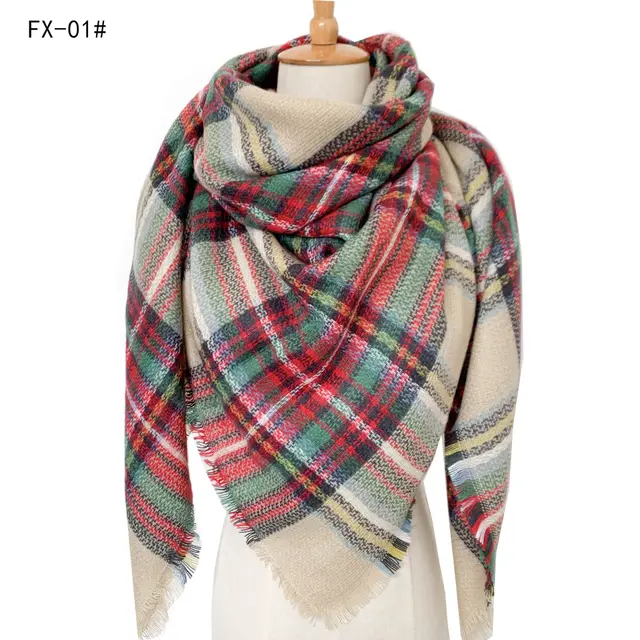 Cashmere like Double sided Colorful Plaid Scarf 1 Style - Shop at LoveMi