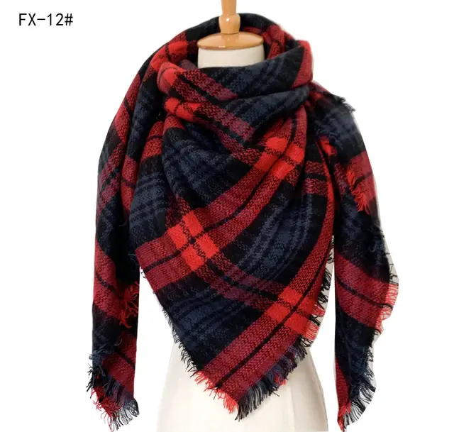 Cashmere like Double sided Colorful Plaid Scarf 12 Style - Shop at LoveMi