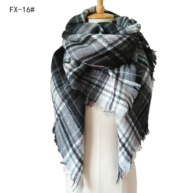 Cashmere like Double sided Colorful Plaid Scarf 16 Style - Shop at LoveMi