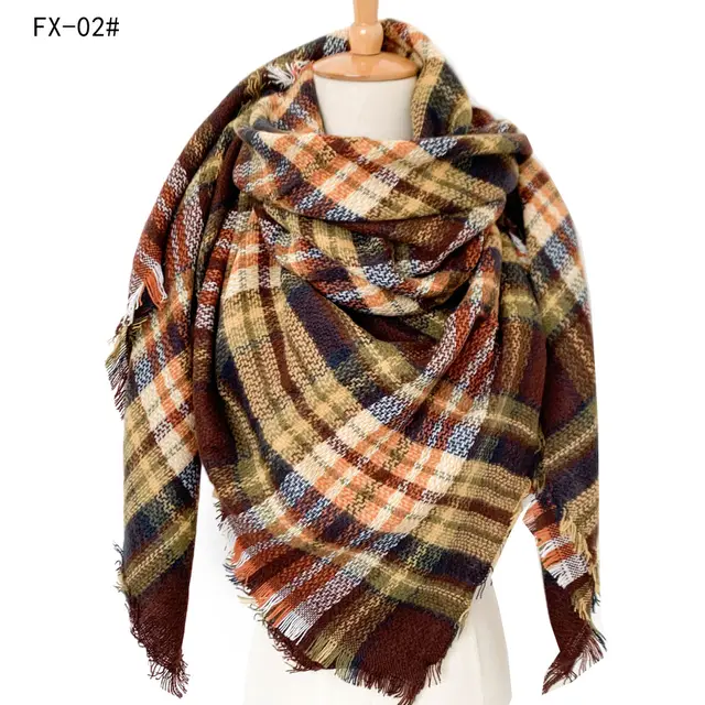 Cashmere like Double sided Colorful Plaid Scarf 2 Style - Shop at LoveMi