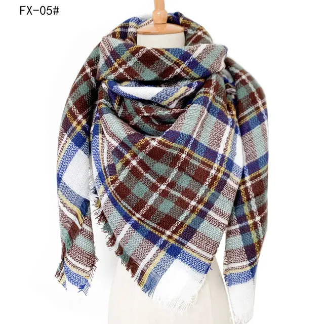 Cashmere like Double sided Colorful Plaid Scarf 5 Style - Shop at LoveMi
