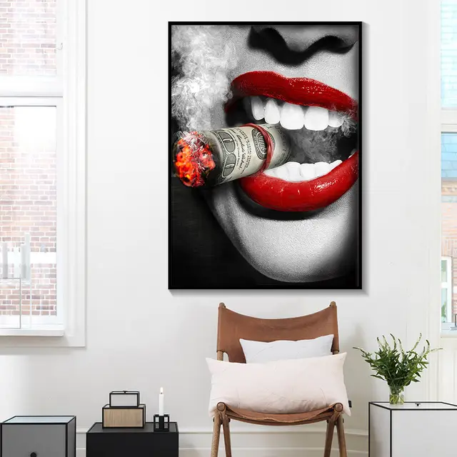 Lipstick Diamond Canvas For Living Room Decoration - Shop at LoveMi