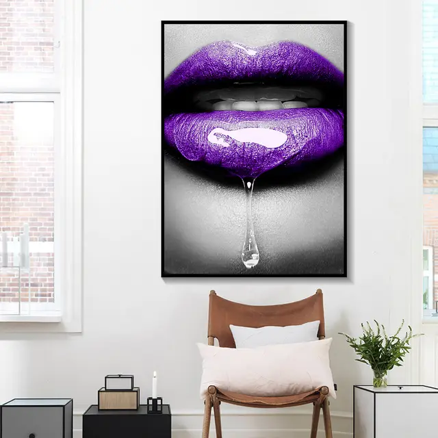 Lipstick Diamond Canvas For Living Room Decoration M - Shop at LoveMi
