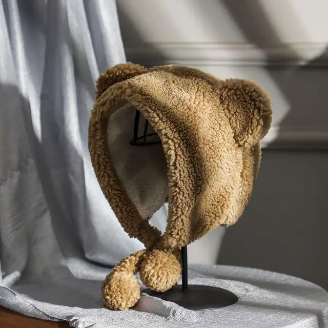 Japanese Soft Girl Warm And Velvet Cycling Hat Khaki - Shop at LoveMi