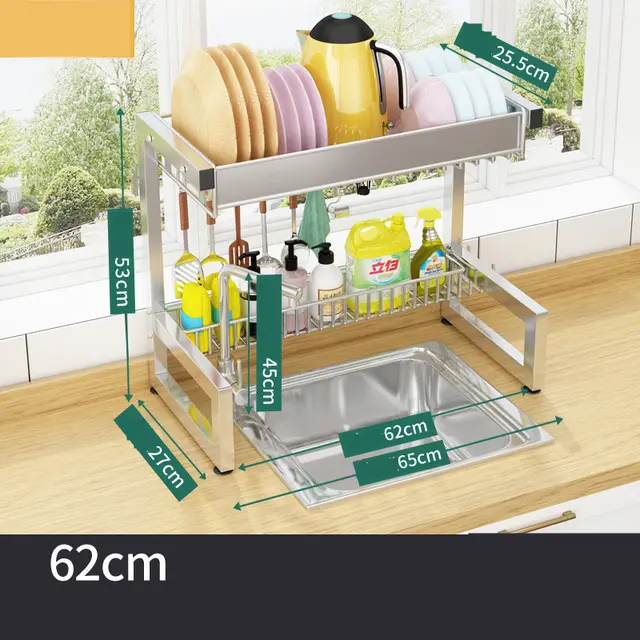 Stainless Steel Kitchen Sink Shelf Countertop Drain - Shop at LoveMi
