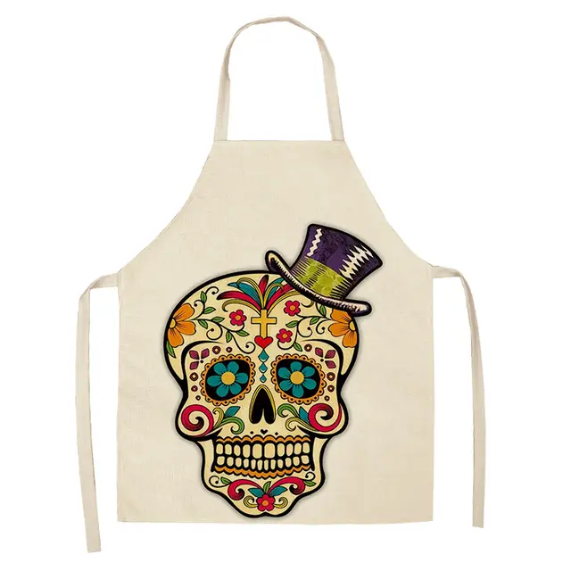 Creative Cotton And Linen Skull Series Apron A20 - Shop at LoveMi