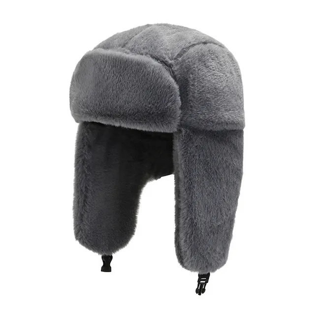 Outdoor Riding Warm Ear Protection Cute Sun Fleece Winter Hat Grey - Shop at LoveMi
