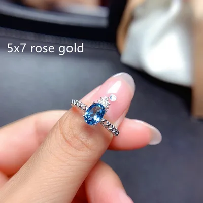 S925 Silver Ring Empty Holding Oval 5x7mm 5X7 Rose Gold - Shop at LoveMi