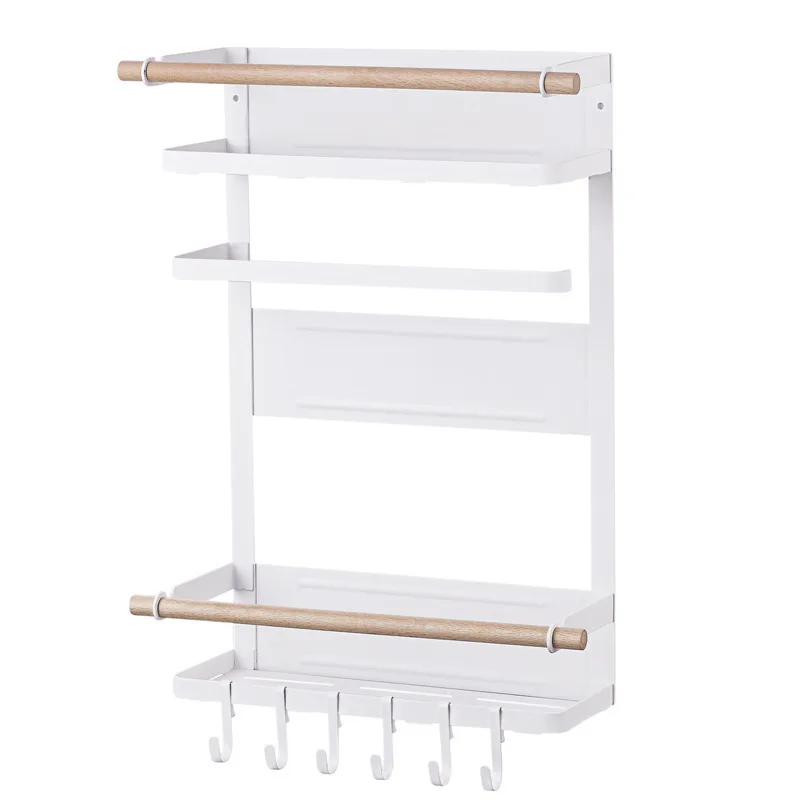 Multifunctional Hanger For Kitchen Sidewall Shelf - White