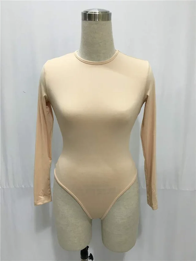 Long Sleeve Bodysuit Lady SexyT shirt Apricot - Shop at LoveMi