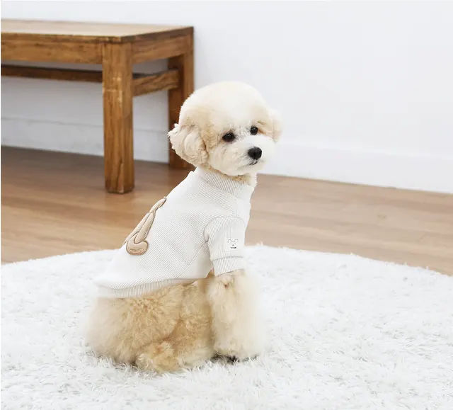 Comfortable Knitted Pet Sweater Dog Clothing White - Shop at LoveMi