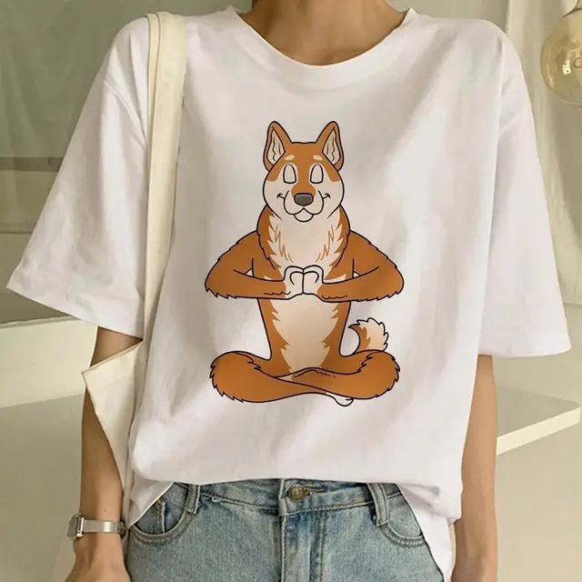 Women's Fashion Shiba Inu Dog Round Neck T shirt 2408Style - Shop at LoveMi