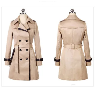 Ladies Autumn Trench Coat For Women Winter Long Coats - Khaki