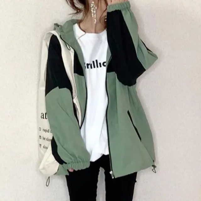 Autumn Women's Long Sleeve Casual Loose Hooded Jacket Green - Shop at LoveMi