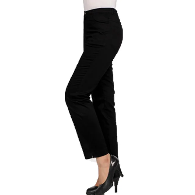 Ladies Casual Cotton Cropped Trousers All match Black - Shop at LoveMi