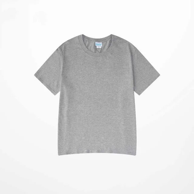 All match Pure Cotton Solid Color Loose Short Sleeves Grey - Shop at LoveMi