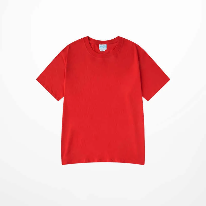 All match Pure Cotton Solid Color Loose Short Sleeves Red - Shop at LoveMi