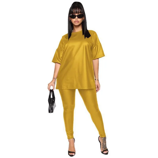 Pencil Pants Leather Sexy Multicolor Suit Yellow - Shop at LoveMi