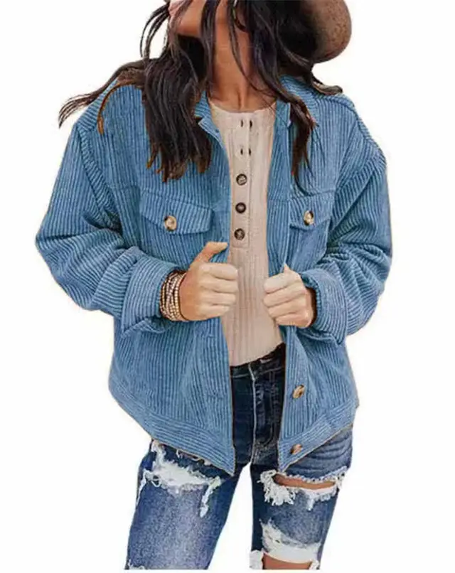 Fall Winter Women's Solid Color Jacket Tops Cardigan Loose Ding Heart Velvet Jacket Lake Blue - Shop at LoveMi