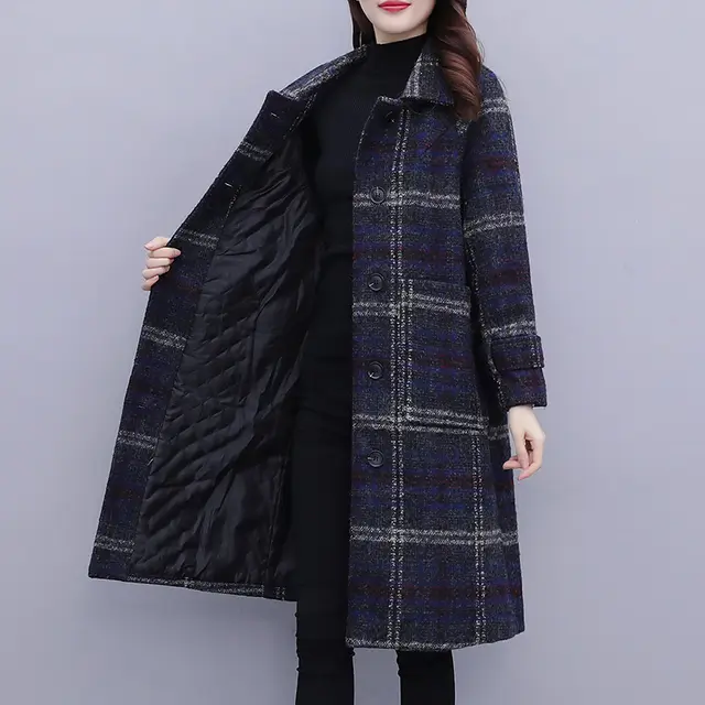 Women's New Plus Size Plus Cotton Padded Woolen Coat - Shop at LoveMi