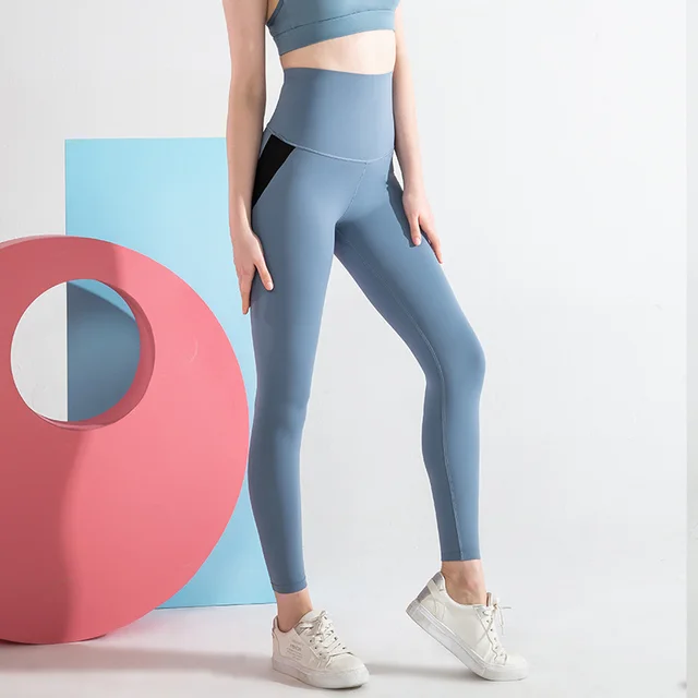 Women's Yoga Hip lifting Small Feet Cropped Trousers Plus Size Leggings Blue - Shop at LoveMi