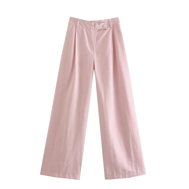 Casual Straight Trousers Summer Women's Clothing Pink - Shop at LoveMi
