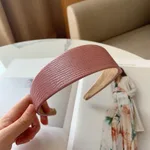 Broad-brimmed Leather Snake Print Temperament Net Red Headband - Pink