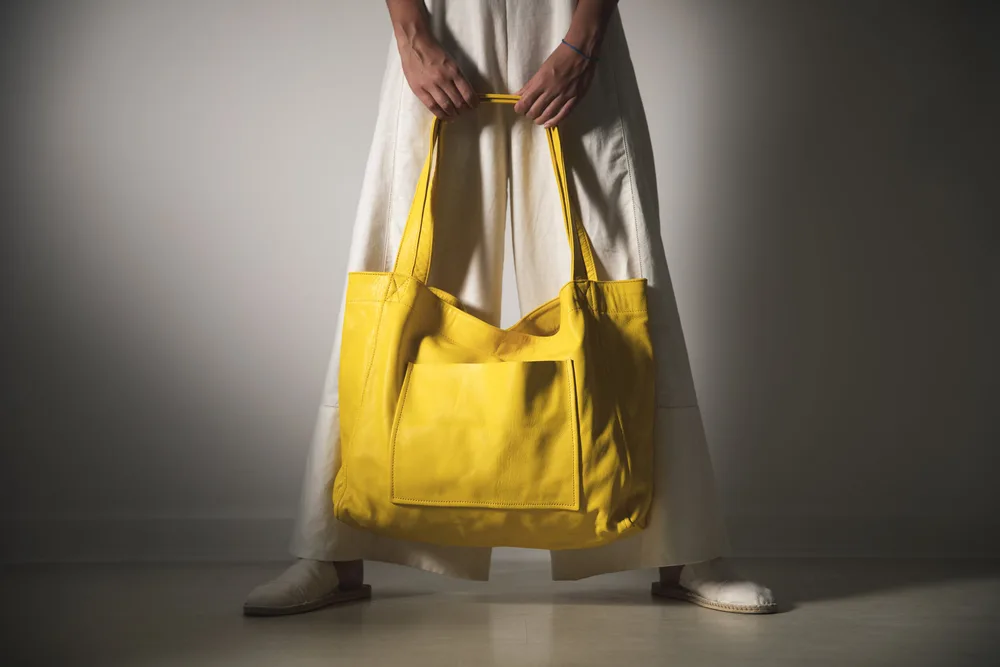 Women's Large Bag Soft Leather Single Shoulder Large Capacity Yellow - Shop at LoveMi
