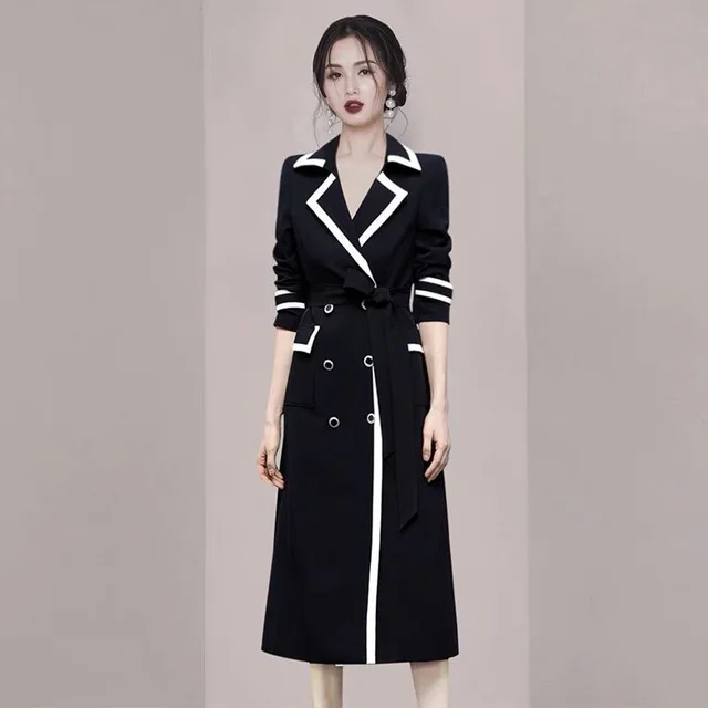 Mid length And Short Color Contrast Fashionable Jacket Black - Shop at LoveMi