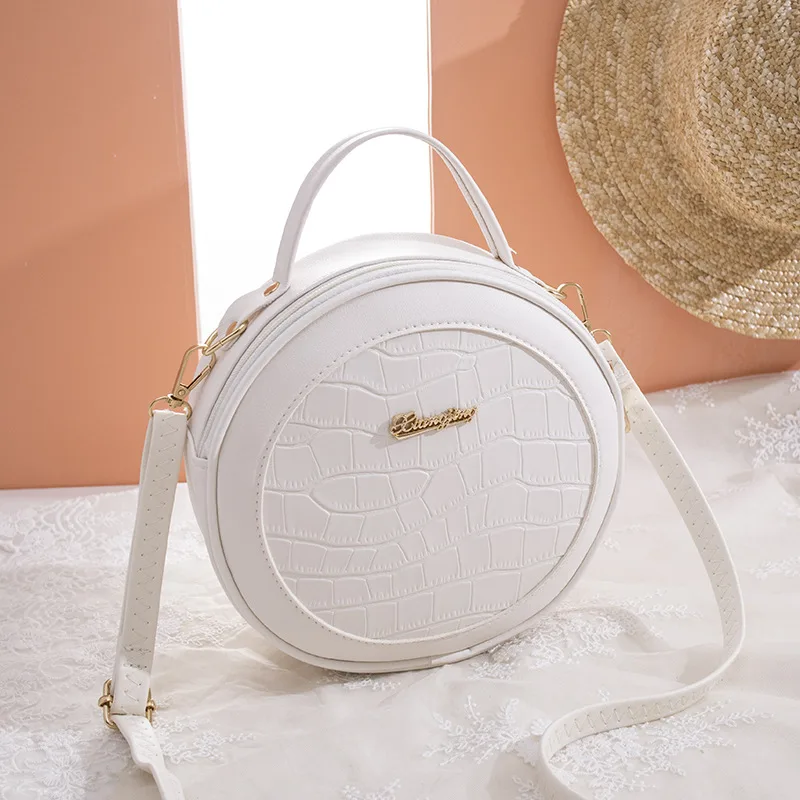 Pattern Small Circle Summer Korean Women's Bag Shoulder Diagonal Portable White - Shop at LoveMi