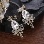 Golden White Diamond Ear Clips
