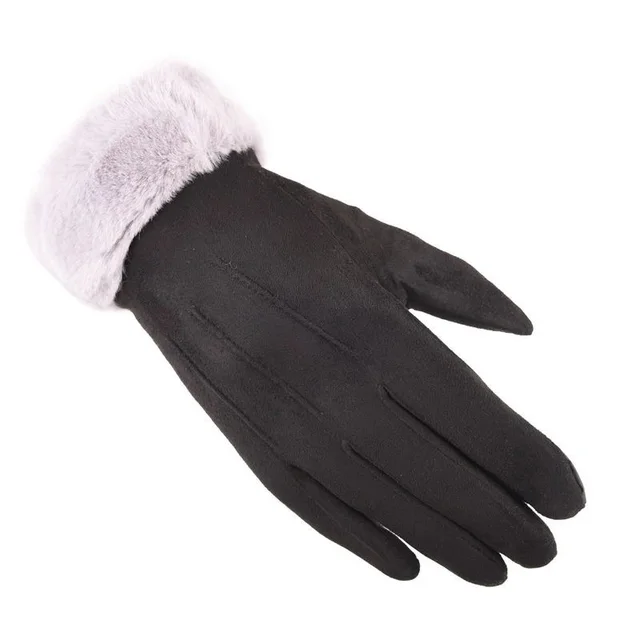 Warm Gloves With Plush Thick Hair Black - Shop at LoveMi