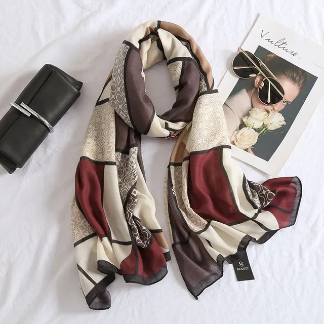 Wild Check Pattern Medium Thick Warm Long Scarf Shawl Purple - Shop at LoveMi