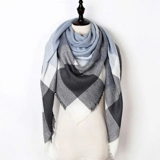 Autumn And Winter Imitation Cashmere Plus Double sided Colorful Plaid Green - Shop at LoveMi