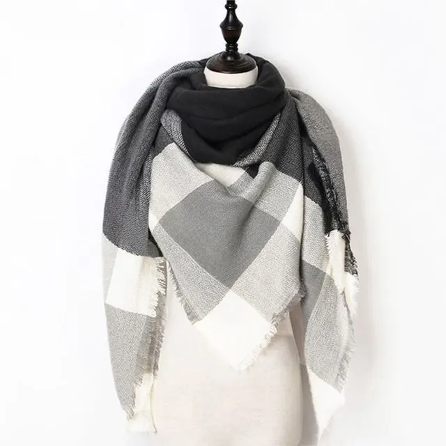 Autumn And Winter Imitation Cashmere Plus Double sided Colorful Plaid Purple - Shop at LoveMi