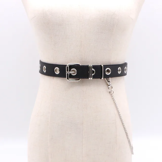 Ring Chain Hollow Decoration Ladies Belt Black - Shop at LoveMi