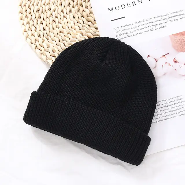 Trendy Dome Autumn And Winter Knitted Woolen Hat Black - Shop at LoveMi
