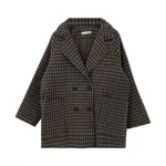Woolen Jacket Women's Plaid Suit Spring And Autumn Loose - Coffee Color