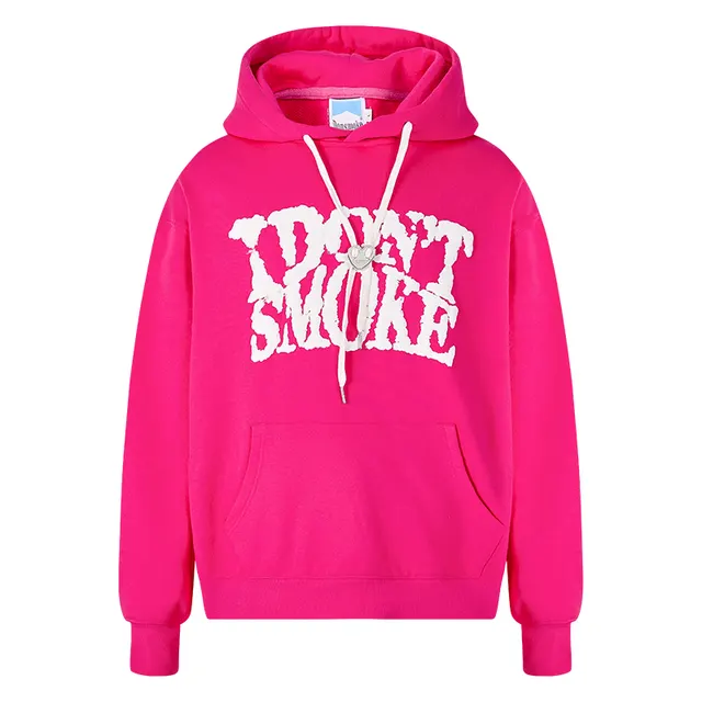Blue Sky And White Clouds Three dimensional Quit Smoking Logo Couple Sweater Pink - Shop at LoveMi