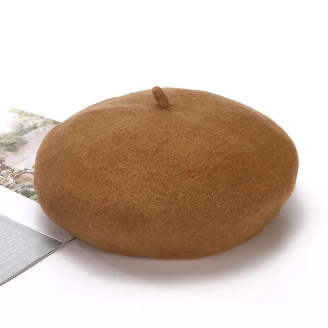 Wool All match Casual Woolen Beret Pumpkin Hat Coffee - Shop at LoveMi