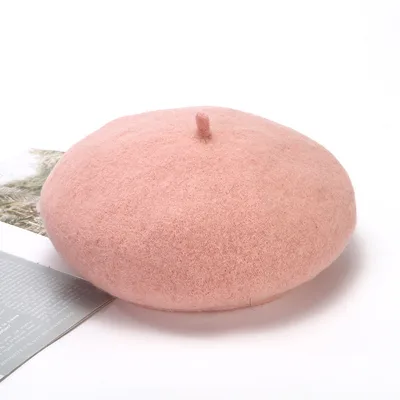 Wool All match Casual Woolen Beret Pumpkin Hat Light Pink - Shop at LoveMi