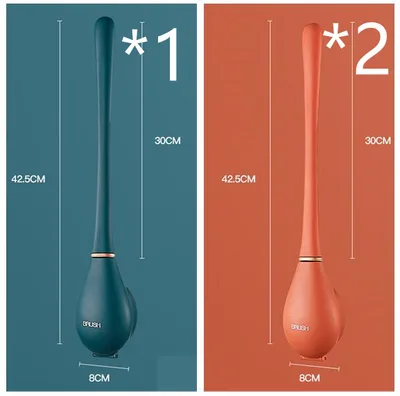 Household Brush Wall mounted Long handled Silicone Toilet Brush 9Set - Shop at LoveMi