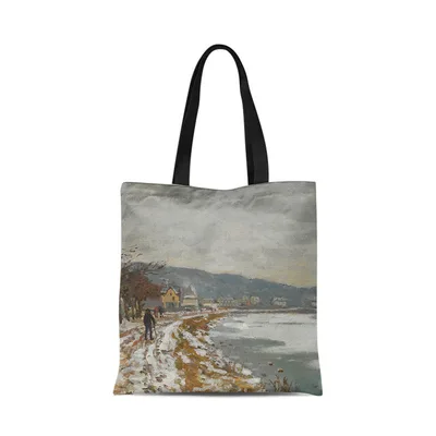 Sunrise Impression Oil Painting Personality Artistic One shoulder Canvas Bag 9 Style Vertical Medium - Shop at LoveMi