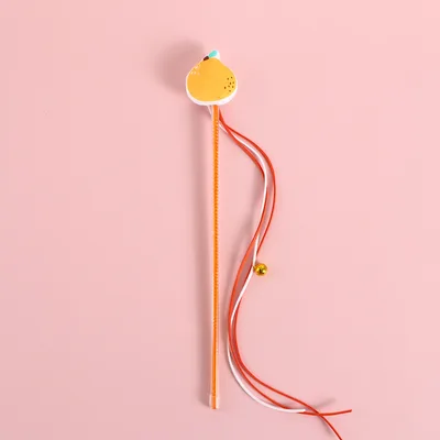 Funny Cat Stick Sounding Bells Tassels Fruit Shapes Relieve Boredom Tangerinr - Shop at LoveMi