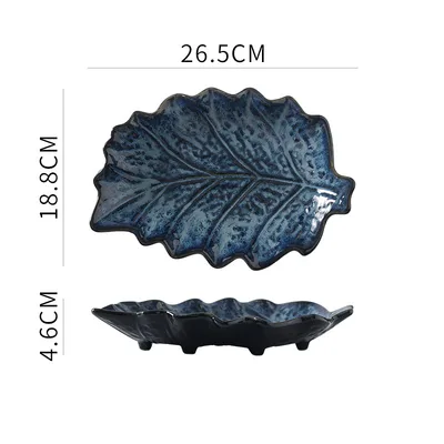 Japanese Fish Creative Leaf Dinner Household Kiln Changed Ceramic Dinner Plate - Shop at LoveMi