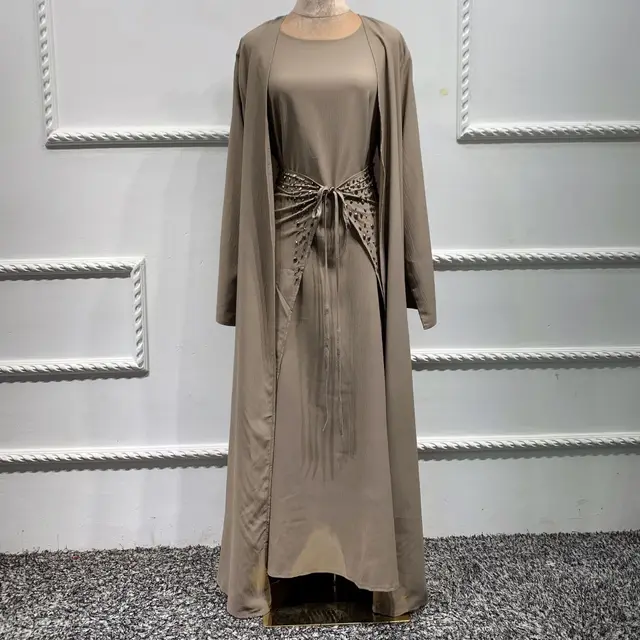 Middle East Dubai Solid Color Three piece Suit Coffee - Shop at LoveMi